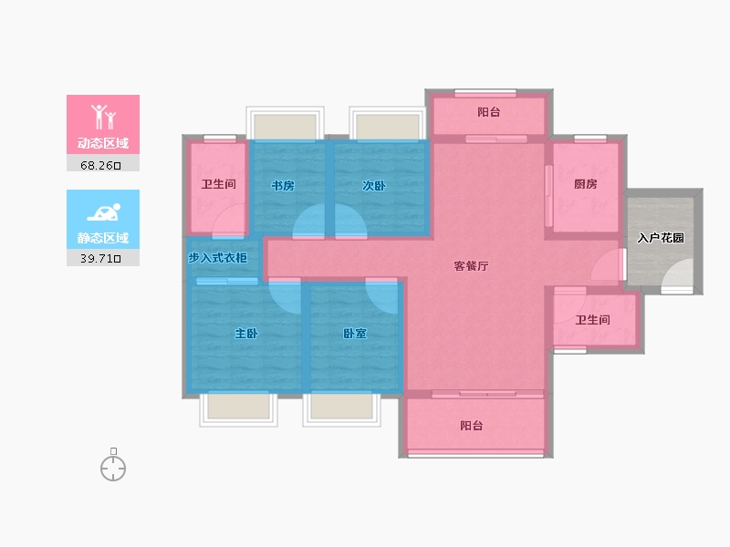 广东省-东莞市-金色半山-100.80-户型库-动静分区