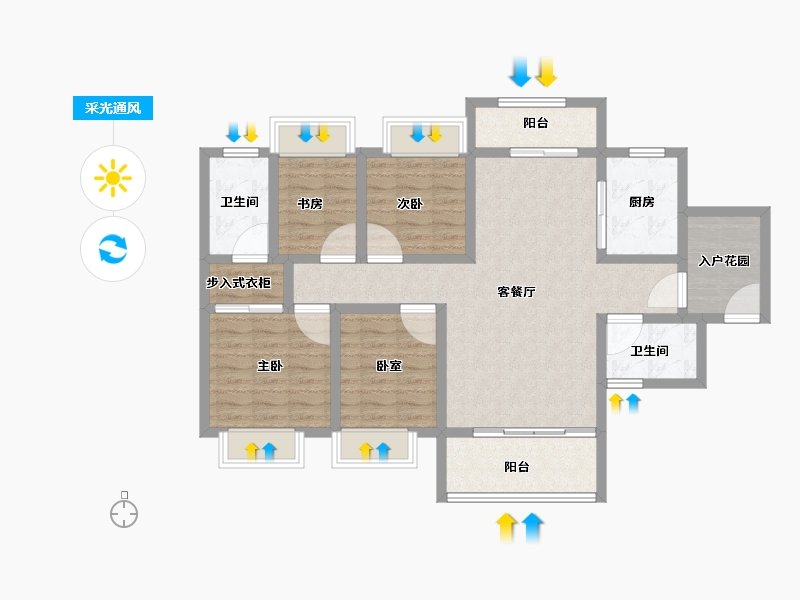 广东省-东莞市-金色半山-100.80-户型库-采光通风