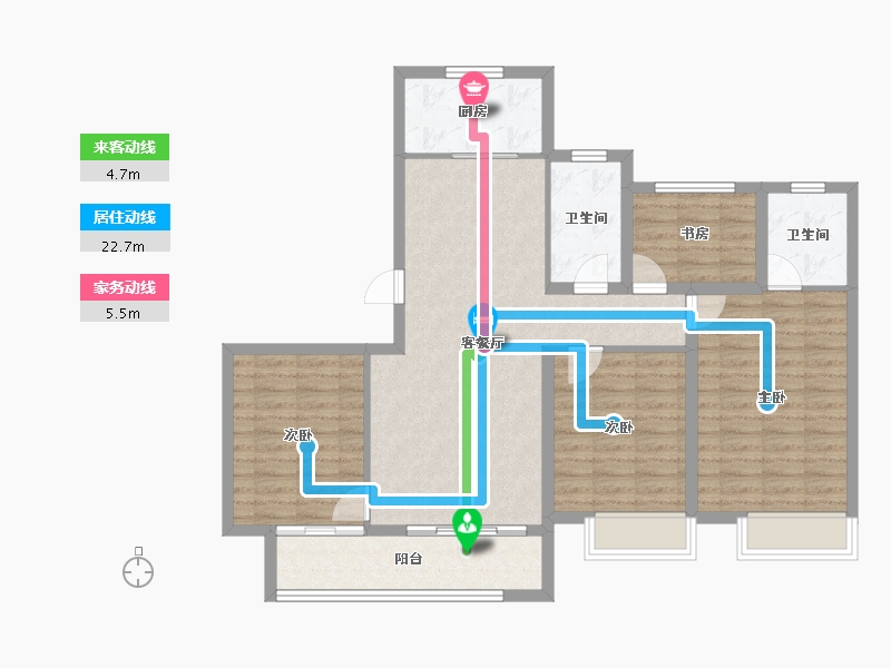 浙江省-宁波市-石榴十里春风-103.42-户型库-动静线