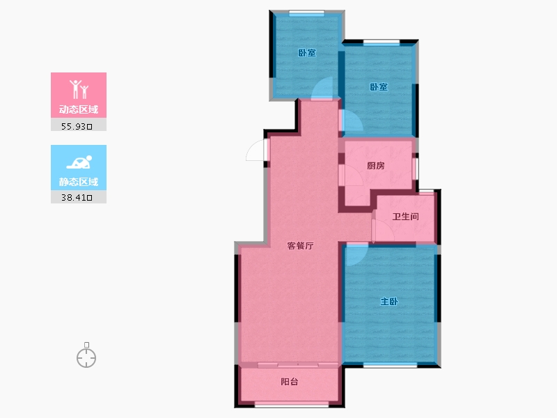 山东省-泰安市-康桥丹郡-84.00-户型库-动静分区