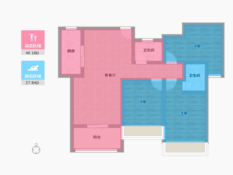 福建省-宁德市-香江公馆-73.09-户型库-动静分区