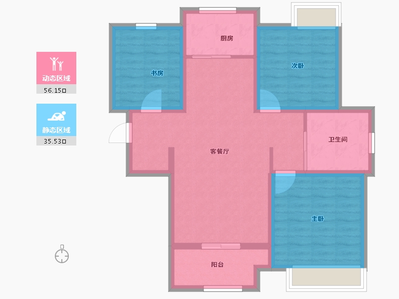 安徽省-宿州市-翔豪·新都-81.60-户型库-动静分区