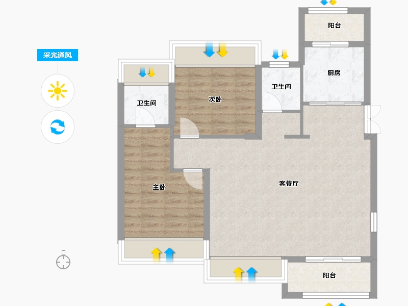 湖南省-常德市-宏祥华府-79.45-户型库-采光通风