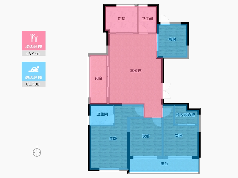 浙江省-宁波市-绿城蘭园-100.01-户型库-动静分区