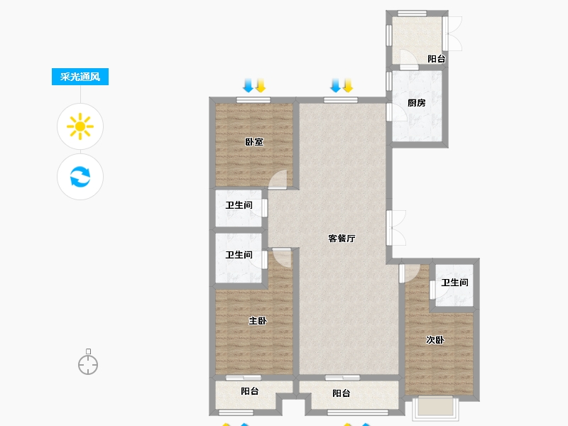 山西省-太原市-建投·祥澐府-121.06-户型库-采光通风