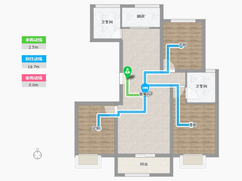 山东省-泰安市-泽华·裕泰园-88.67-户型库-动静线