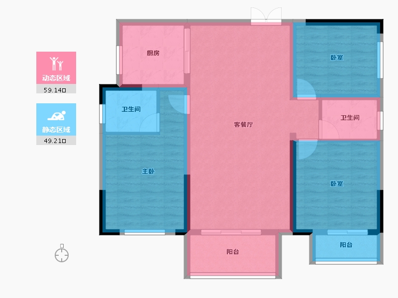 湖南省-郴州市-金桂世纪城-97.58-户型库-动静分区