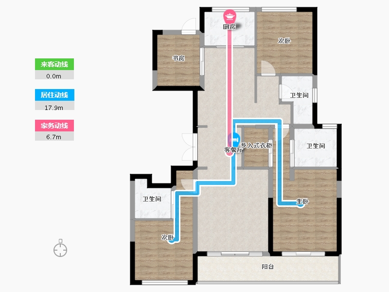 浙江省-宁波市-绿城蘭园-120.97-户型库-动静线