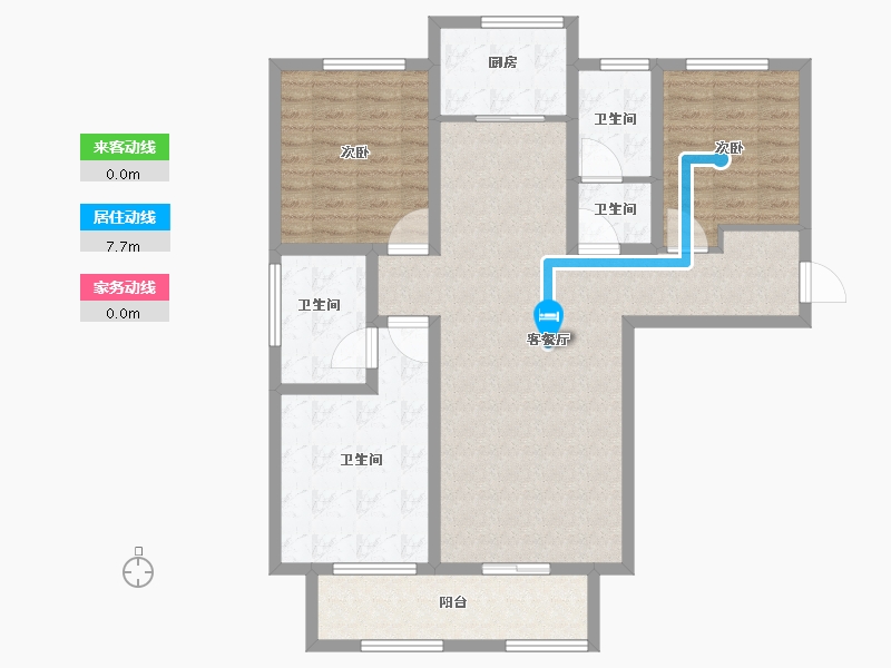 河北省-石家庄市-厚德·中央锦城-105.70-户型库-动静线