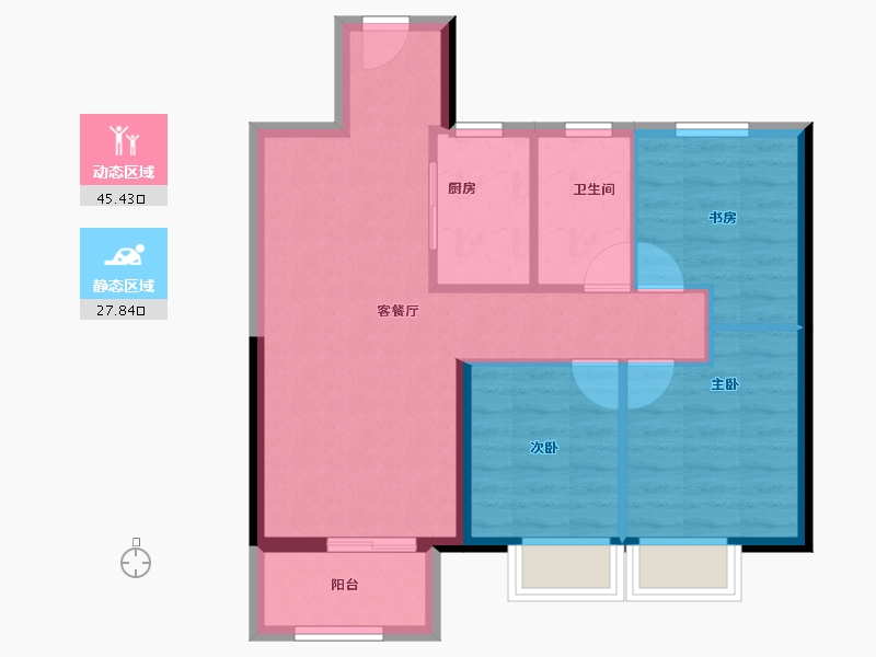 天津-天津市-通新润府-65.69-户型库-动静分区