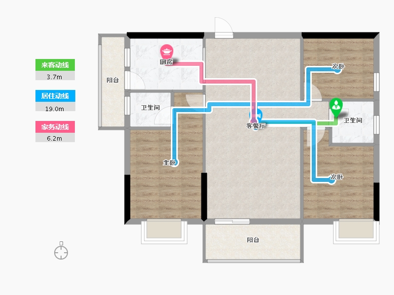 广东省-梅州市-五华琴江壹號-88.95-户型库-动静线