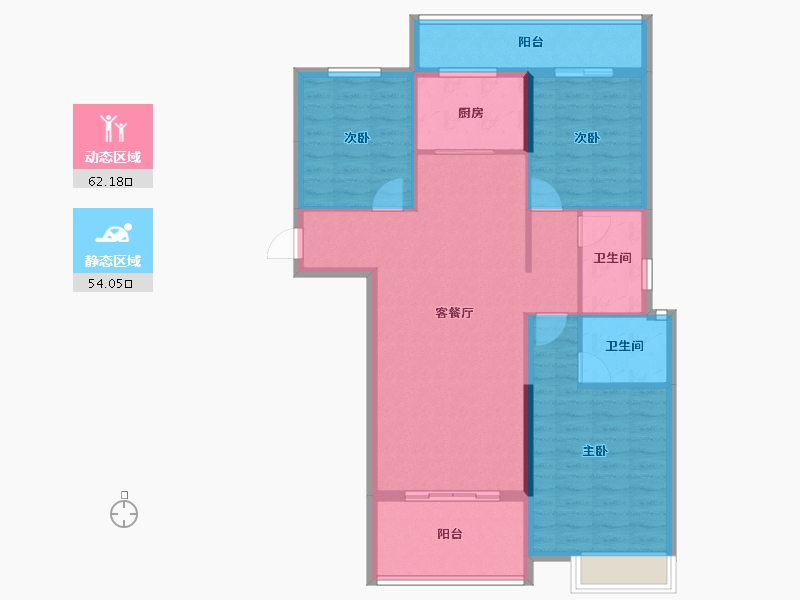 安徽省-宿州市-彼岸星城·融耀-105.00-户型库-动静分区