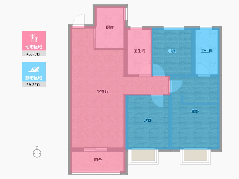 山西省-太原市-东山雅苑-75.13-户型库-动静分区