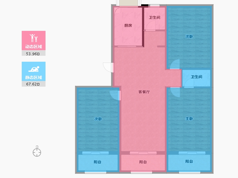 河南省-信阳市-建奇公园里-109.53-户型库-动静分区