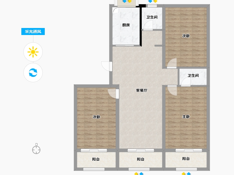 河南省-信阳市-建奇公园里-109.53-户型库-采光通风