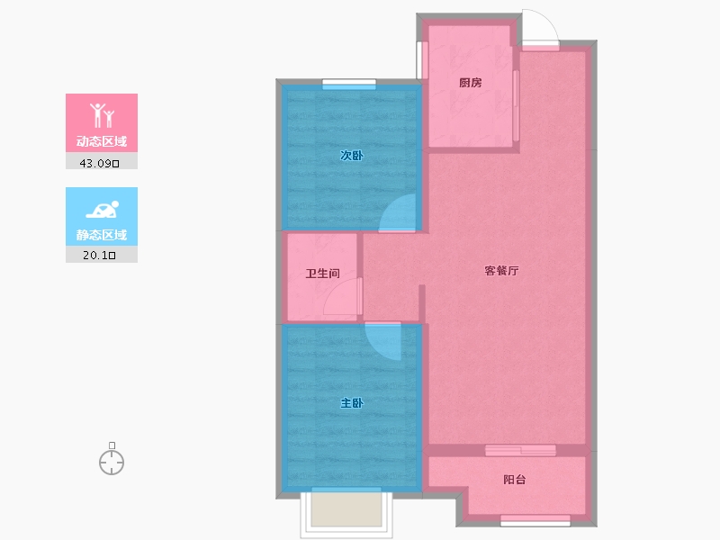 山西省-太原市-东山雅苑-56.28-户型库-动静分区