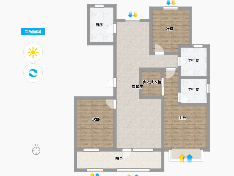 河北省-承德市-兴隆•融创城-103.16-户型库-采光通风