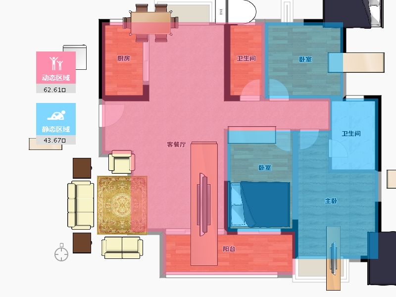 江西省-吉安市-金田·时代城-95.04-户型库-动静分区