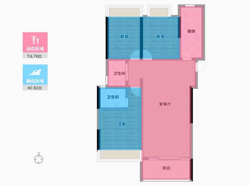 湖北省-恩施土家族苗族自治州-武汉城建中港城-89.53-户型库-动静分区