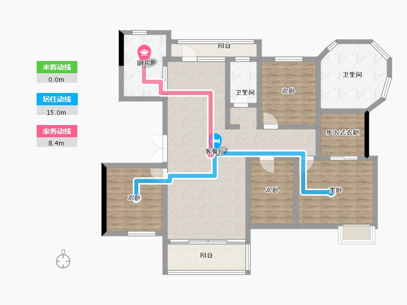 河北省-承德市-中冶兴隆新城·红石郡-127.13-户型库-动静线