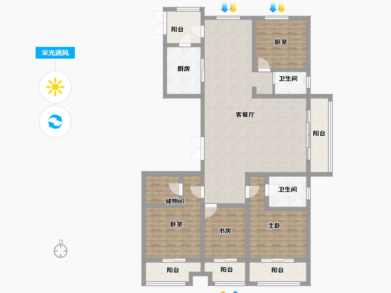 山西省-太原市-建投·祥澐府-143.13-户型库-采光通风