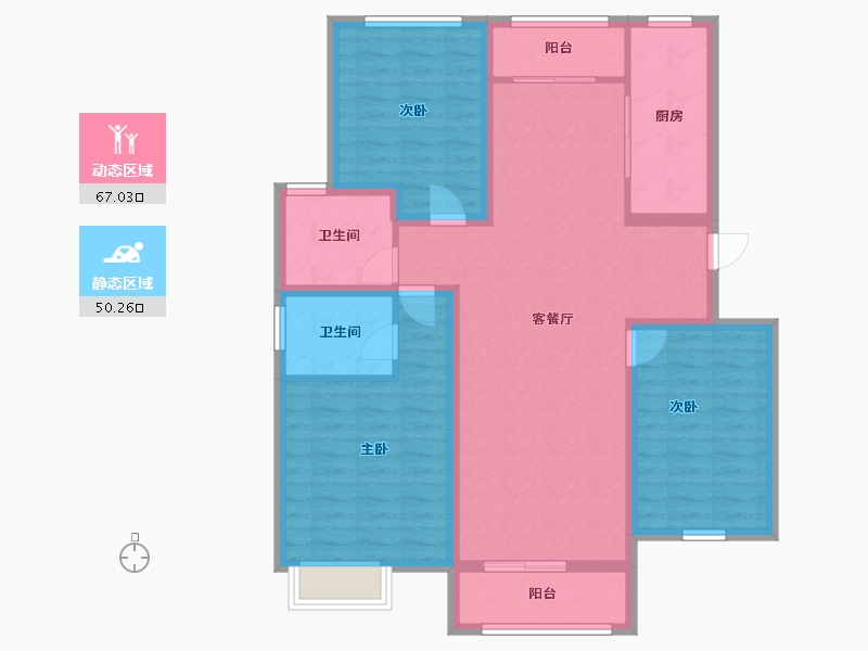 山西省-朔州市-京城港-104.96-户型库-动静分区