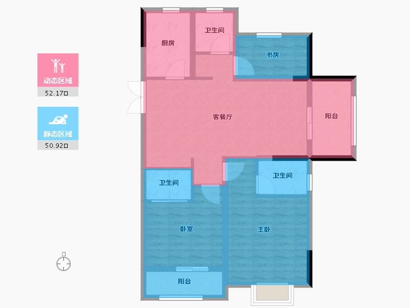 浙江省-嘉兴市-紫金华庭-92.09-户型库-动静分区