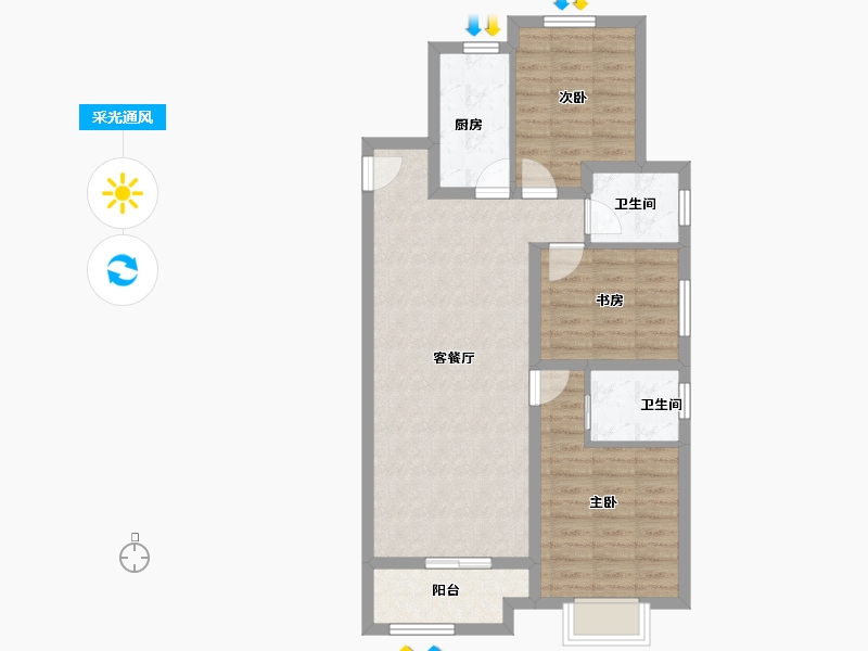 山西省-太原市-东山雅苑-78.54-户型库-采光通风