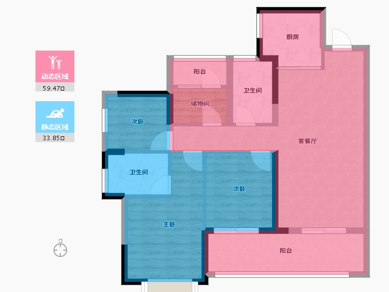 广东省-广州市-深业颐泽府-82.96-户型库-动静分区