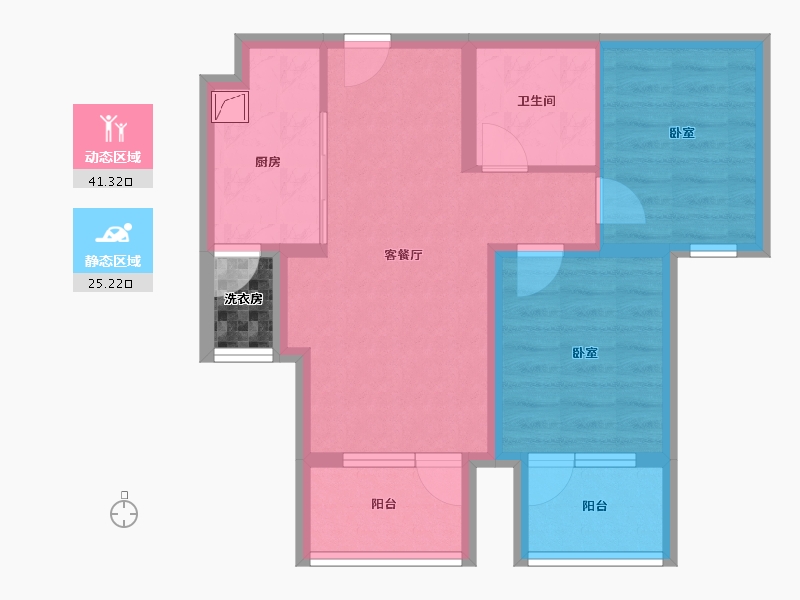 河北省-邢台市-博爵堡-59.98-户型库-动静分区