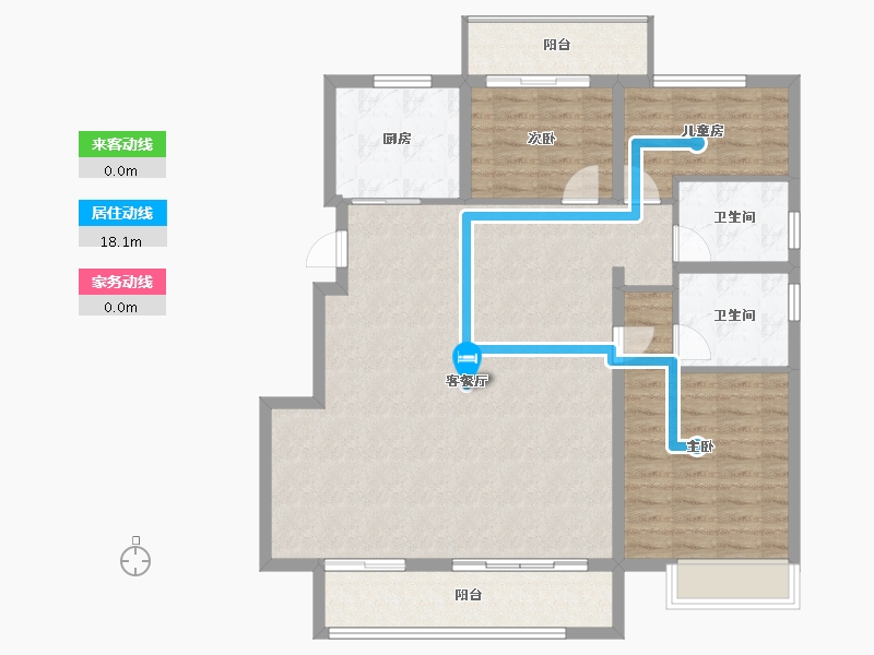 浙江省-宁波市-石榴十里春风-115.37-户型库-动静线