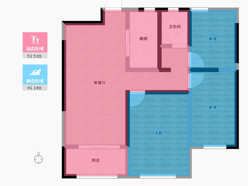 山东省-泰安市-康桥丹郡-83.99-户型库-动静分区