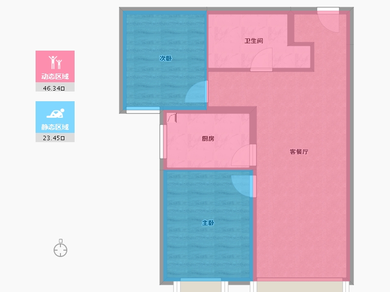 北京-北京市-金茂长安悦-62.40-户型库-动静分区