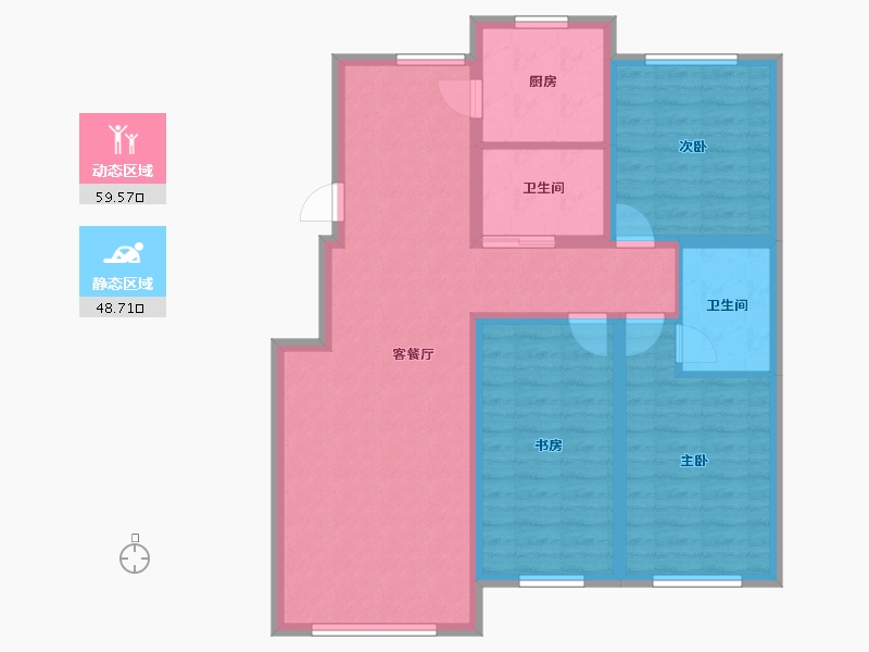 吉林省-白城市-四季华城御苑-96.88-户型库-动静分区