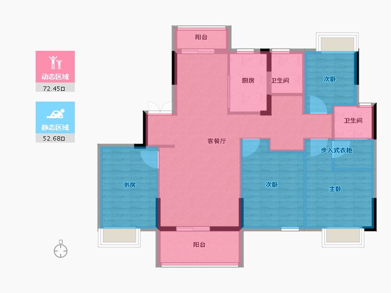 湖北省-孝感市-百安德安府-113.01-户型库-动静分区