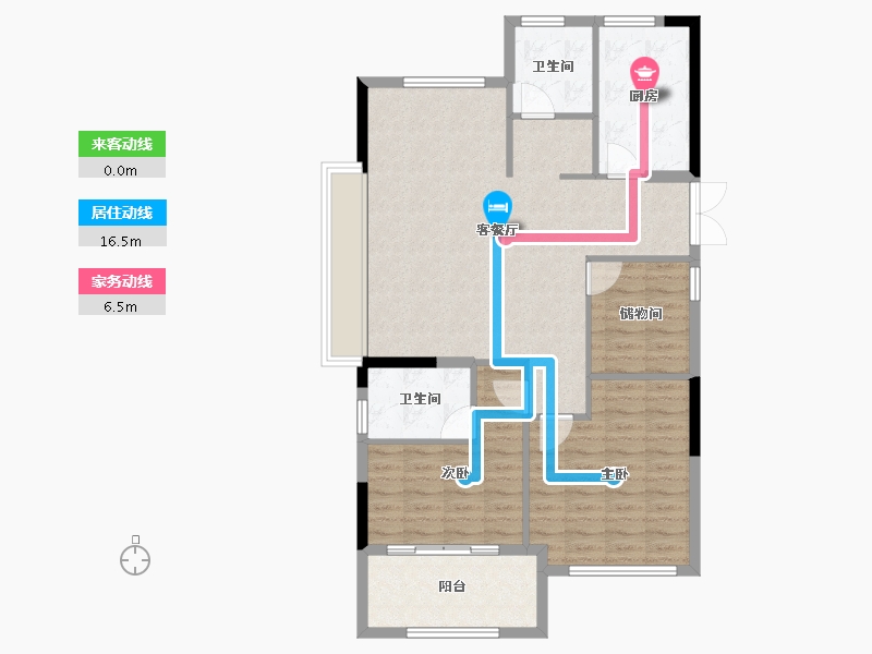 浙江省-宁波市-珑山樾花苑-94.04-户型库-动静线