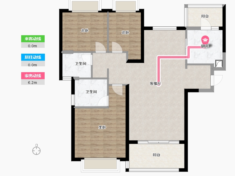 福建省-龙岩市-恒大绿洲三期天璟苑-104.00-户型库-动静线