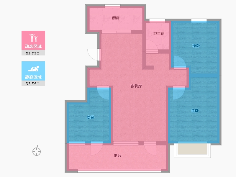 山东省-威海市-天一仁和悦海锦府一期-75.34-户型库-动静分区