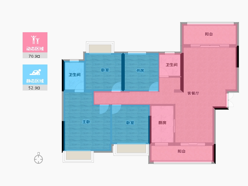 湖南省-郴州市-众联瓏熙府-111.20-户型库-动静分区