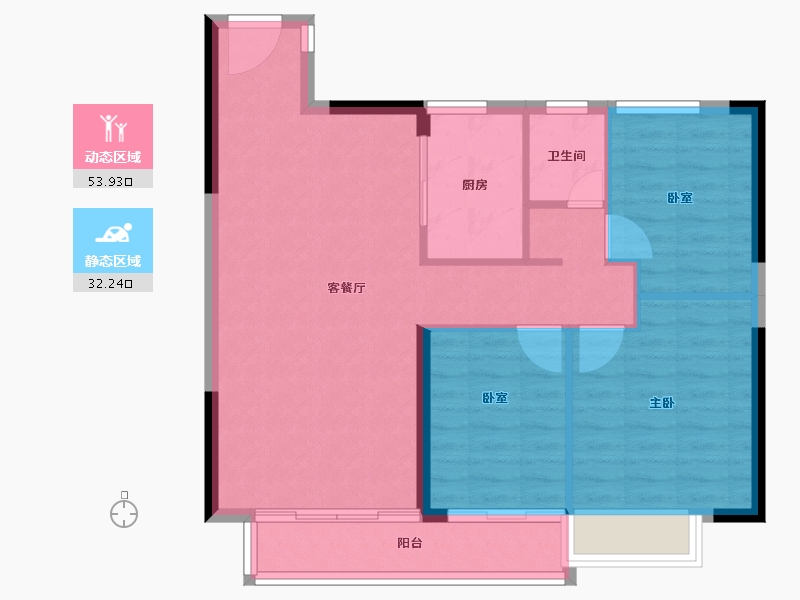 江西省-吉安市-金田·时代城-78.39-户型库-动静分区