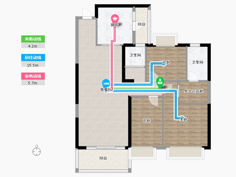 福建省-龙岩市-恒大绿洲三期天璟苑-106.40-户型库-动静线