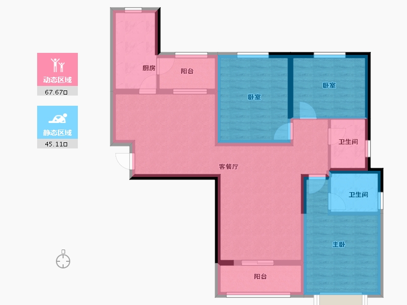 山西省-太原市-建投·祥澐府-100.07-户型库-动静分区