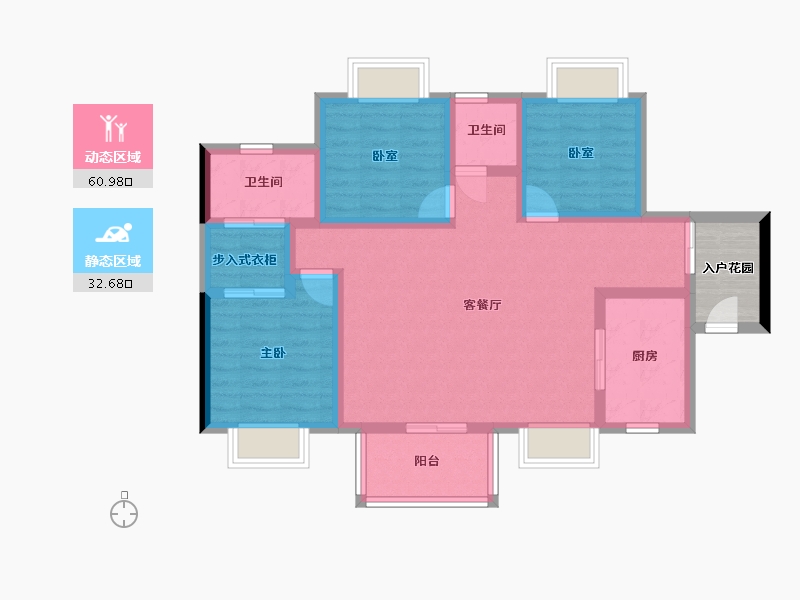 广东省-东莞市-金色半山-87.02-户型库-动静分区