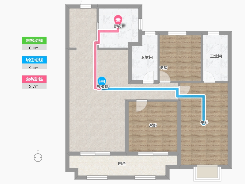 山西省-太原市-金地商置·花园道-96.80-户型库-动静线