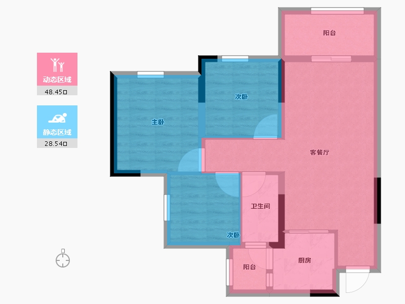 四川省-遂宁市-邦泰云玺-68.30-户型库-动静分区