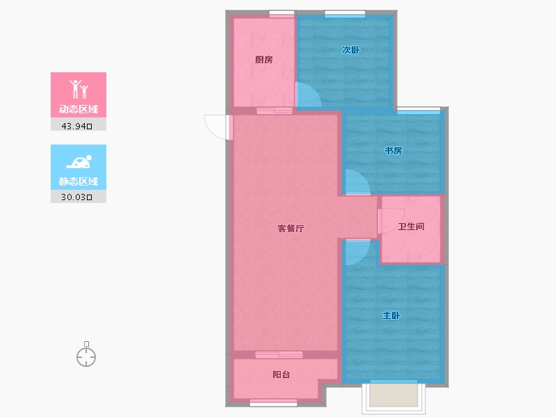 山西省-太原市-东山雅苑-65.83-户型库-动静分区