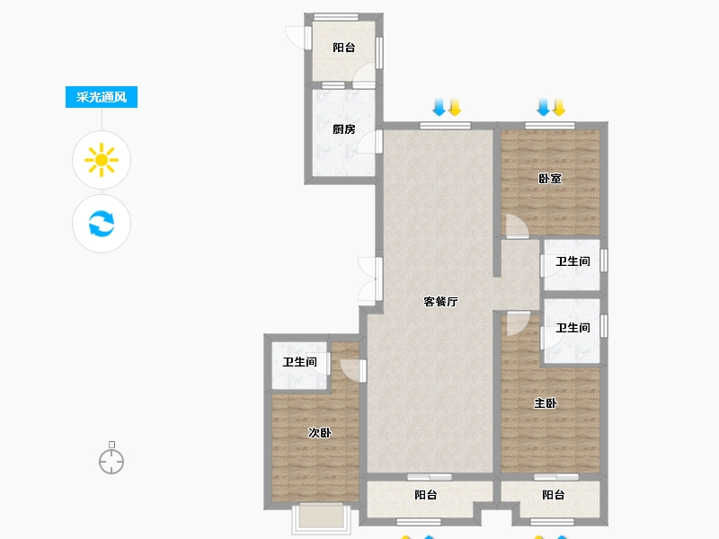 山西省-太原市-建投·祥澐府-121.20-户型库-采光通风