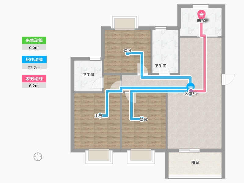 湖北省-孝感市-中仁御景-95.07-户型库-动静线