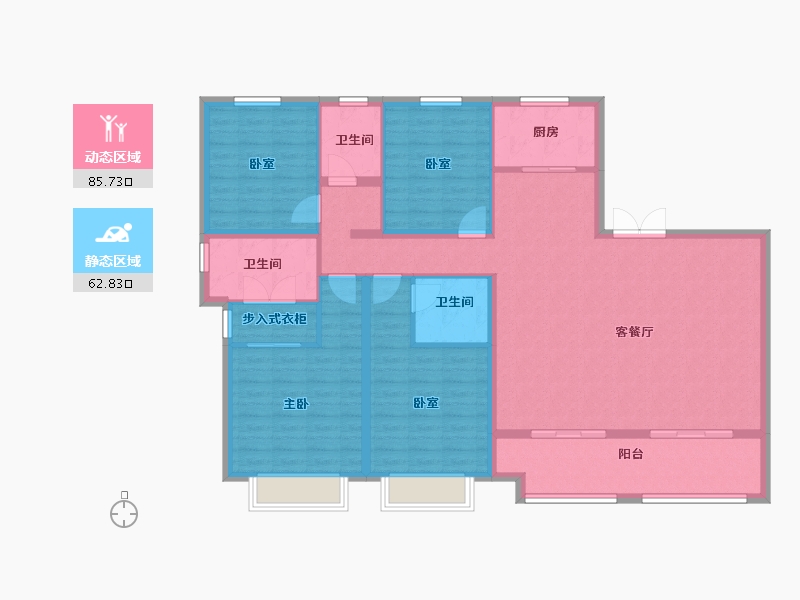 河北省-邢台市-盛世熙府大院-134.84-户型库-动静分区