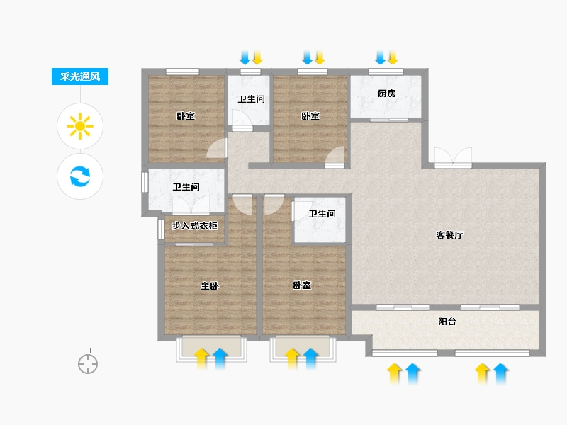 河北省-邢台市-盛世熙府大院-134.84-户型库-采光通风